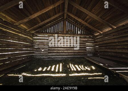 Old wooden barn in Finland countryside. Stock Photo