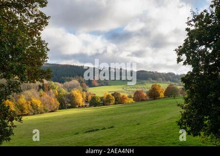 Cotswold countryside in autumn near Broadway, Cotswolds, Worcestershire, England Stock Photo