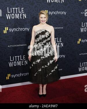 New York, USA. 08th Dec, 2019. Greta Gerwig arrives on the red carpet the 'Little Women' World Premiere at Museum of Modern Art on December 07, 2019 in New York City. Photo by John Angelillo/UPI Credit: UPI/Alamy Live News Stock Photo