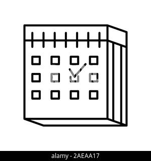 Calendar with checked day for scheduled event date icon Stock Vector