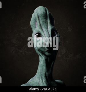 alien portrait (3d illustration) Stock Photo