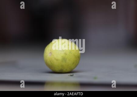 fresh green lemon fruits isolated on white background Stock Photo