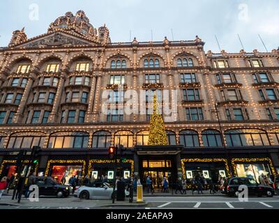 A festive Harrods department store, Knightsbridge, London Stock Photo