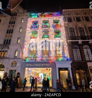 A festive Stella McCartney ladies clothes shop, Old Bond Street, London Stock Photo