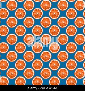yellow lemon pattern on a classic blue background Stock Photo