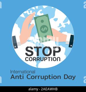 International Anti-Corruption Day for banner or poster - vector Illustration Stock Vector