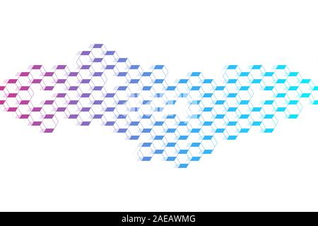 Geometric abstract background with hexagons. Hexagon social network banner template. Science, technology and medical concept presentation for your Stock Vector