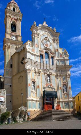 Baroque church Chiesa San Giovanni Battista, Cervo, province Imperia, Riviera di Ponente, Liguria, Italy Stock Photo