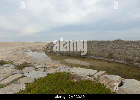 Coastal scenery in Póvoa de Varzim, north of Portugal. Stock Photo