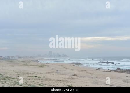 Coastal scenery in Póvoa de Varzim, north of Portugal. Stock Photo