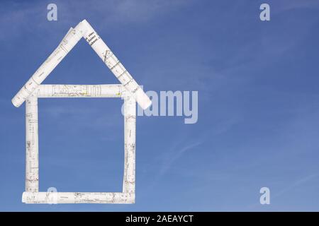 Several blueprints by the architect Stock Photo