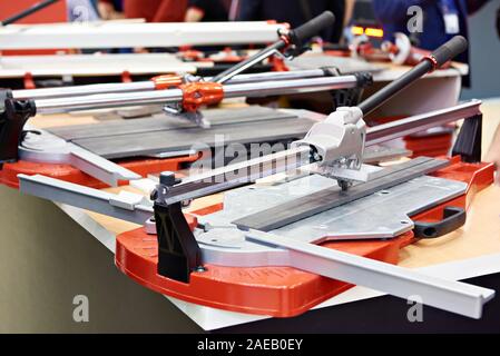 Ceramic tile cutter in store Stock Photo