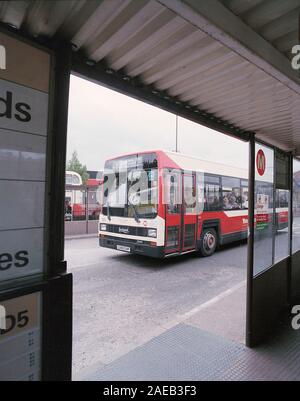 Dewsbury Bus station in 1991, west Yorkshire, Northern England, UK Stock Photo