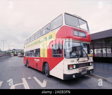 Dewsbury Bus station in 1991, west Yorkshire, Northern England, UK Stock Photo