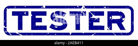 Grugne blue tester word square rubber seal stamp on white background Stock Vector