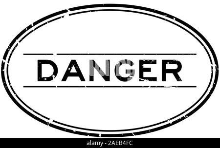 Grunge black danger word rubber seal stamp on white background Stock ...