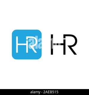 HR initials Letter Vector Symbol Graphic Logo Design Template Stock Vector