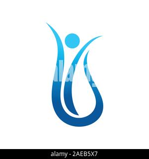 Hydro Healthy Drop Abstract Figure Vector Symbol Graphic Logo Design Template Stock Vector