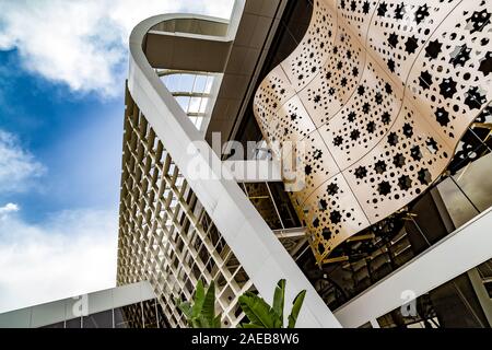 Detail of Menara International Airport building of Marrakesh,Morocco,with its stunning architectural design Stock Photo