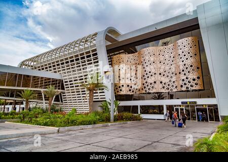 The new Menara Airport building with its stunning architectural design.Marrakesh is the most popular tourist destination in Morocco. Stock Photo