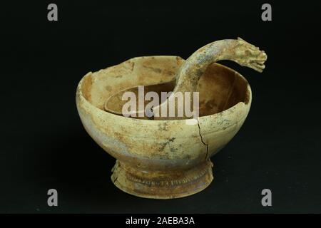 Nanchang. 8th Dec, 2019. Photo taken on Sept. 6, 2019 shows a relic unearthed from the ancient tombs excavated in Ganjiang New District, Nanchang, east China's Jiangxi Province. Archaeologists have excavated 73 ancient tombs dating back 1,400 years ago in east China's Jiangxi Province, the local institute of cultural relics and archeology said Saturday. It is believed that the majority of the discovered tombs were built in the Six Dynasties (222-589). The 8,000-square-meter site was discovered in June 2013. Excavation started in August 2018. Credit: Xinhua/Alamy Live News Stock Photo