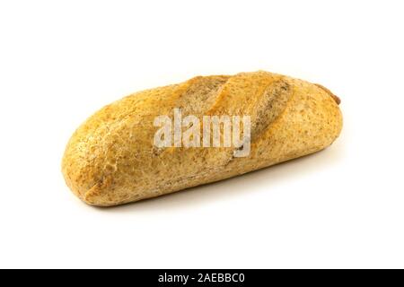Bread with bran close-up isolated on white Stock Photo