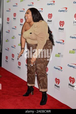 INGLEWOOD, CA - DECEMBER 06: Lizzo attends 102.7 KIIS FM's Jingle Ball 2019 Presented by Capital One at the Forum on December 6, 2019 in Los Angeles, California. Stock Photo