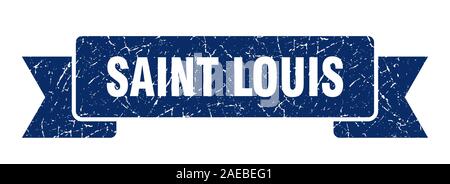 Saint Louis ribbon. Blue Saint Louis grunge band sign Stock Vector