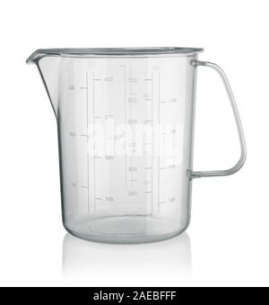 Plastic measuring cup isolated on a white background Stock Photo