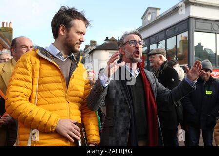 Actor Steve Coogan canvassing in Lewes, in the Lewes constituency with Liberal Democrat candidate Oliver Henman. Stock Photo
