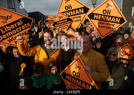 Actor Steve Coogan canvassing in Lewes, in the Lewes constituency with Liberal Democrat candidate Oliver Henman. PA Photo. Picture date: Sunday December 8, 2019. Photo credit should read: Gareth Fuller/PA Wire Stock Photo