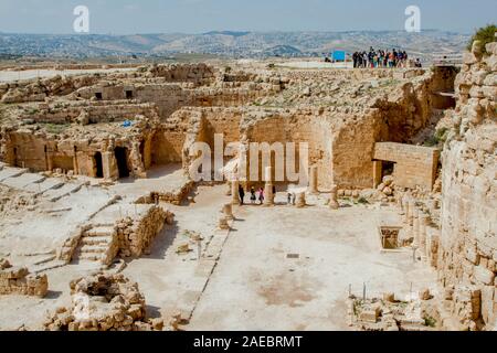 Israel, West Bank, Judaea, Herodion a castle fortress built by King Herod 20 B.C.E. Remains of the castle Stock Photo