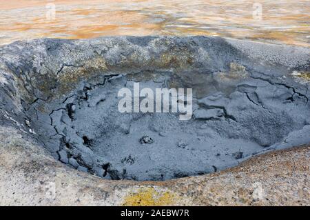 Some bubbling hot mud pots in Namaskard, Iceland. Stock Photo