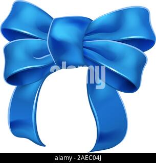 Blue Ribbon Gift Bow Stock Vector