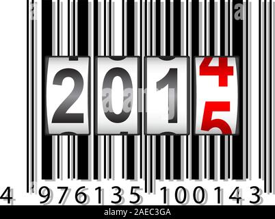 2015 New Year counter, barcode, vector. Stock Vector