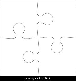 Background Vector Illustration jigsaw puzzle of four pieces Stock Vector