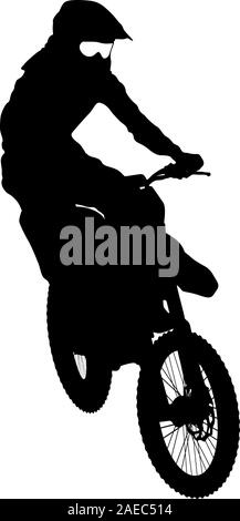 Silhouettes Rider participates motocross championship Vector illustration. Stock Vector