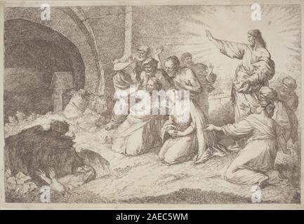 The Raising of Lazarus; 1758/1759 Gaetano Zompini, after Giovanni Benedetto Castiglione, The Raising of Lazarus, 1758-1759 Stock Photo