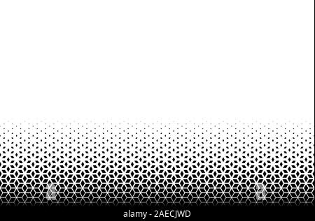 Geometric pattern of black diamonds on a white background..Option with a SHORT fade out.Seamless ribbon. Stock Vector