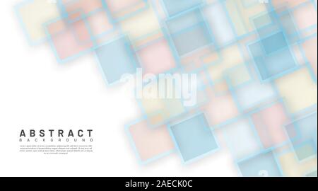 abstract vector background. overlapping transparent square design. Vector illustrations for wallpapers, banners, backgrounds, cards, book Stock Vector