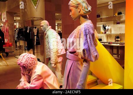 Louis Vuitton store window mannequins in New Bond Street in London