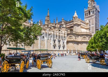 The Cathedral of Seville Spain is the largest Christian Gothic cathedral in the world Stock Photo