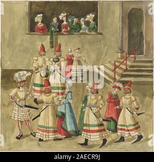 Masquerade; circa 1515 date German 16th Century, Masquerade, c 1515 Stock Photo