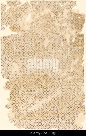 Sheet with Flower and Diamond Pattern German 16th Century, Sheet with Flower and Diamond Pattern Stock Photo