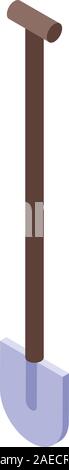 Shovel icon, isometric style Stock Vector