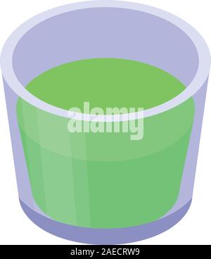 Lime glass juice icon, isometric style Stock Vector