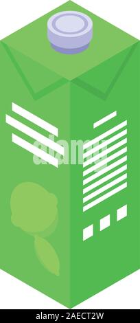 Lime juice package icon, isometric style Stock Vector