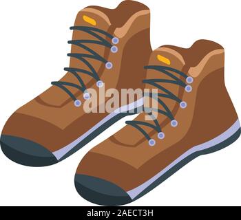 Hiking boots icon, isometric style Stock Vector