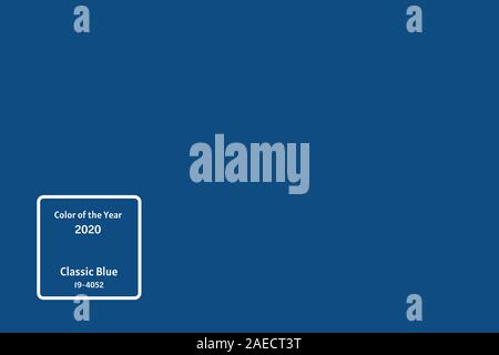 Banner with color of the year 2020 - Classic Blue. Gradient colors palette. Place for text. Stock Photo
