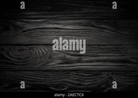 Black Wooden Plank Background with Vignette Stock Photo